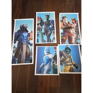 Fortnite Vinyl Canvas Wall Art Posters Lot Of 5 Very Rare Canvas Material Rare